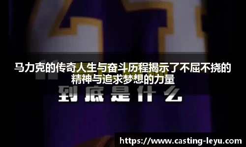马力克的传奇人生与奋斗历程揭示了不屈不挠的精神与追求梦想的力量